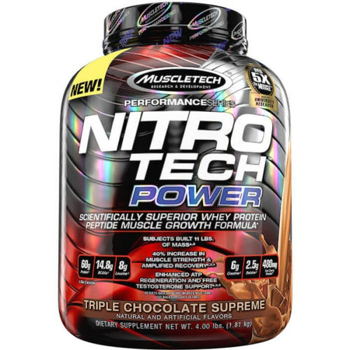 Muscletech Nitrotech Power- Triple Chocolate- 4lbs - Allsport