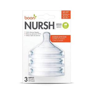 NURSH™ 3-Pack Standard-Neck Medium-Flow Nipples in Clear - Allsport