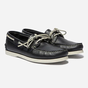 Men's Boat Shoes Navy Blue Leather