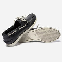 Load image into Gallery viewer, Men&#39;s Boat Shoes Navy Blue Leather
