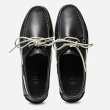 Load image into Gallery viewer, Men&#39;s Boat Shoes Navy Blue Leather
