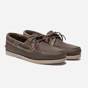 Men's Boat Shoes Brown and Beige Leather