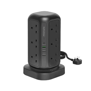 PROMATE 16-in-1 Multi-Socket Surge Protected Power Tower 5M