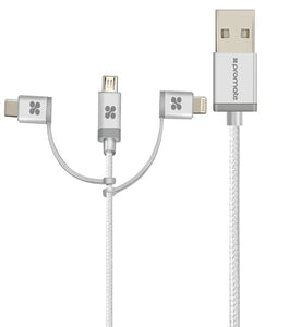 PROMATE UNILINK-TRIO USB-A to Lightning, Type-C and Micro-USB, 2mt