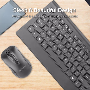 Ultra-Slim Ergonomic Wireless Keyboard & Mouse Combo