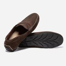 Load image into Gallery viewer, Men&#39;s Brown Velvet Leather Moccasins
