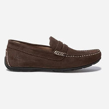 Load image into Gallery viewer, Men&#39;s Brown Velvet Leather Moccasins
