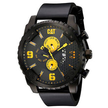 Load image into Gallery viewer, Men&#39;s CAT Caterpillar Grid Oversized Black Leather Strap Watch - Allsport
