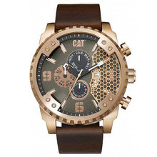 Load image into Gallery viewer, Men&#39;s CAT Caterpillar Grid Oversized Brown And Rose Gold Watch - Allsport

