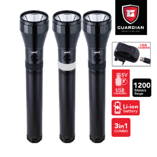 Sanford Rechargeable LED Search light  3 in 1 Combo (3pcs) - Allsport