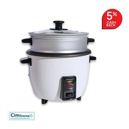 SHARP 1.0L Rice Cooker with Steamer & Coated Inner Pot - Allsport