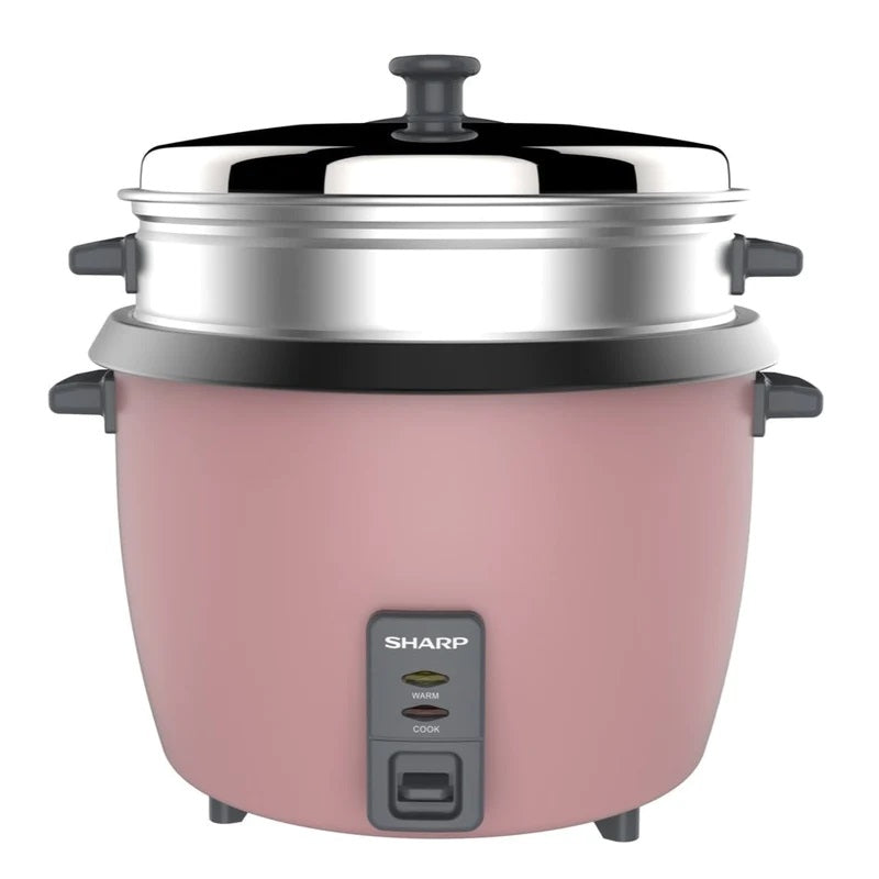 SHARP 1.0L Rice Cooker with Steamer & Coated Inner Pot Pink