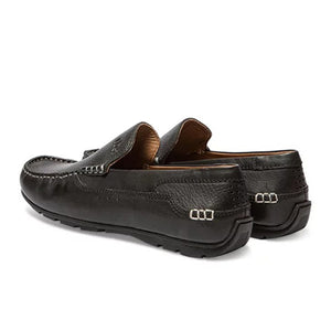 Men's black leather loafers