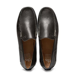 Men's black leather loafers