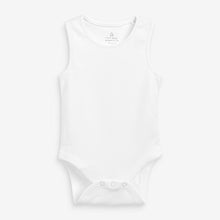 Load image into Gallery viewer, 5PK ORGANIC WHITE BODYSUIT VESTS (0MTH-3YRS)
