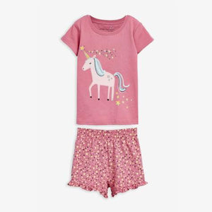 3PK Pink/Blue Unicorn/Rainbow Short Pyjamas(9MTHS-8YRS) - Allsport
