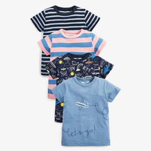 Load image into Gallery viewer, 4PK PLANE BLUE T-SHIRTS (3MTHS-5YRS) - Allsport
