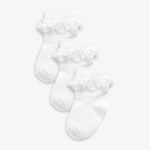 Load image into Gallery viewer, 3PK WHITE LACE SOCKS (0MTH-12MTHS) - Allsport
