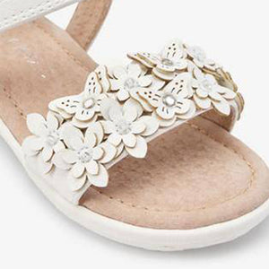 WHITE 3D Flower Sandals - Allsport