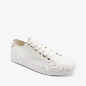 WHITE BASEBALL LACE UP TRAINERS - Allsport