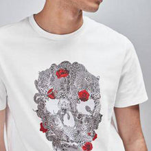 Load image into Gallery viewer, White Skull Graphic Slim Fit T-Shirt - Allsport
