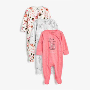 3PK LEOPARD SLEEPSUITS (0MTH-18MTHS) - Allsport