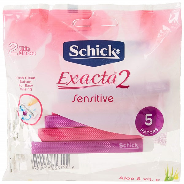 Schick Exacta 2 Sensitive Shaving Razor for Women, 5 Pieces