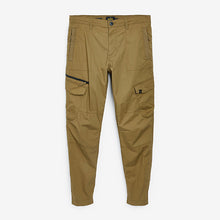 Load image into Gallery viewer, Tan Brown Slim Fit Stretch Utility Trousers
