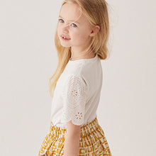Load image into Gallery viewer, White Broderie Frill Sleeve Top (3-12yrs)
