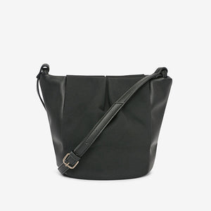Black Soft Panel Detail Across-Body Bag