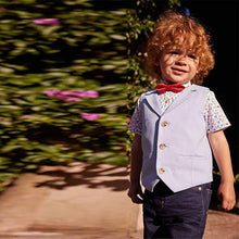 Load image into Gallery viewer, Blue Waistcoat, Shirt And Bowtie Set (3mths-5yrs)
