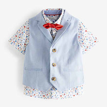 Load image into Gallery viewer, Blue Waistcoat, Shirt And Bowtie Set (3mths-5yrs)
