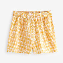 Load image into Gallery viewer, Ochre Yellow Gingham Cotton Button Through Pyjama Short Set
