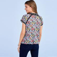 Load image into Gallery viewer, Multi Floral Print Bubblehem Raglan T-Shirt
