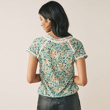 Load image into Gallery viewer, Morriis &amp; Co Green Honeysuckle Bubblehem Raglan T-Shirt
