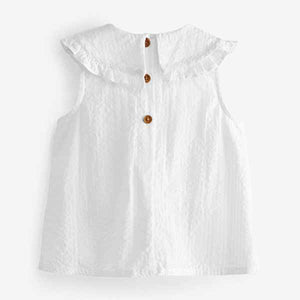 White Stripe Cotton Collar Blouse (3mths-6yrs)