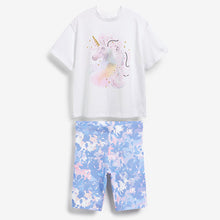 Load image into Gallery viewer, Lilac Purple Sequin Unicorn T-Shirt &amp; Shorts Set (3-12yrs)

