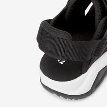 Load image into Gallery viewer, Black/White Strap Touch Fastening Trekker Sandals (Older Boys)
