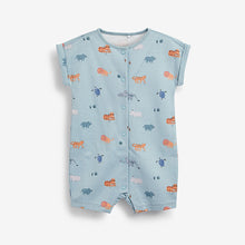 Load image into Gallery viewer, Green Watercolour Character 4 Pack Baby Printed Rompers (0mths-18mts)
