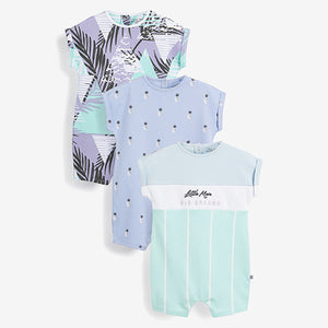 Pastel 3 Pack Rompers (0-18mths)