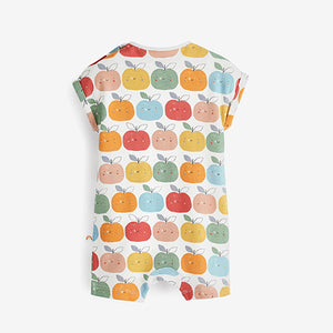 Bright Appel Print 3 Pack Baby Rompers (0mths-18mths)