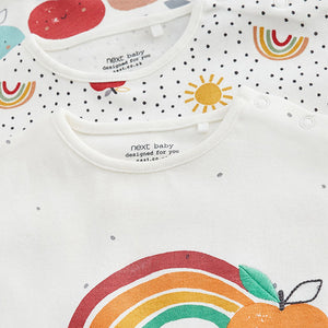 Bright Appel Print 3 Pack Baby Rompers (0mths-18mths)