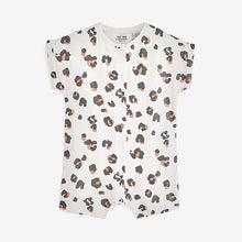 Load image into Gallery viewer, Black/White Print 3 Pack Baby Rompers (0mths-18mths)
