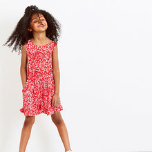 Load image into Gallery viewer, Red Floral Printed Playsuit (3-12yrs)
