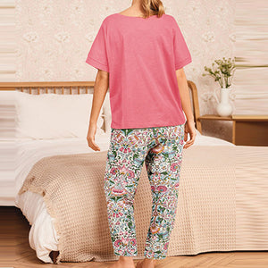 Pink Floral Morris & Co. At Next Cotton Jersey Pyjamas