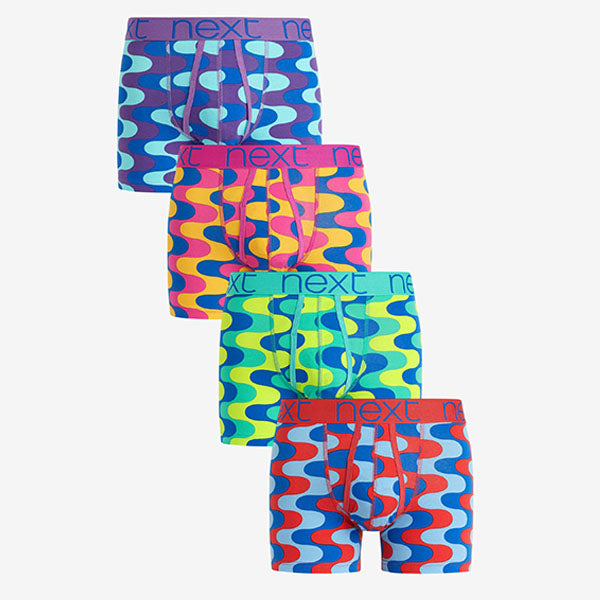 Wave Geo Print 4 pack A-Front Boxers