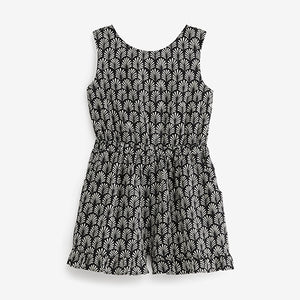 Black Printed Playsuit (3-12yrs)