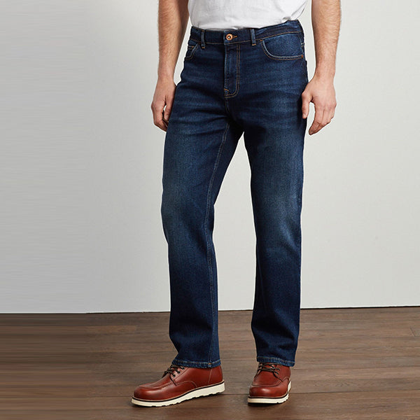 Blue Straight Fit Essential Stretch Jeans