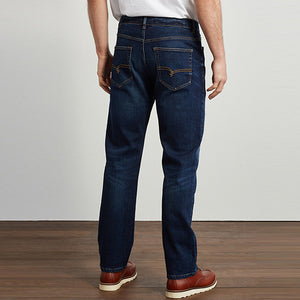 Blue Straight Fit Essential Stretch Jeans