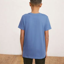 Load image into Gallery viewer, Blue Football Flippy Sequin Short Sleeve T-Shirt (3-12yrs)
